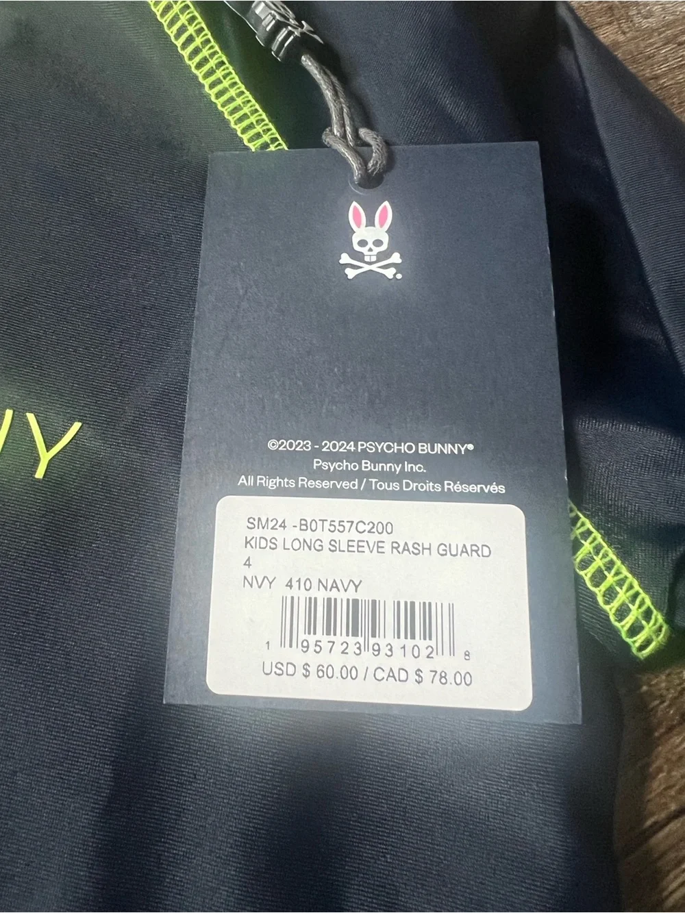 Psycho Bunny Rashguard Kids-Size 4